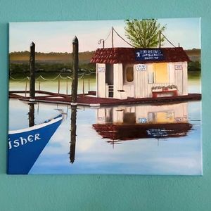 Origional Art Oil Painting. 'Bait Shack'